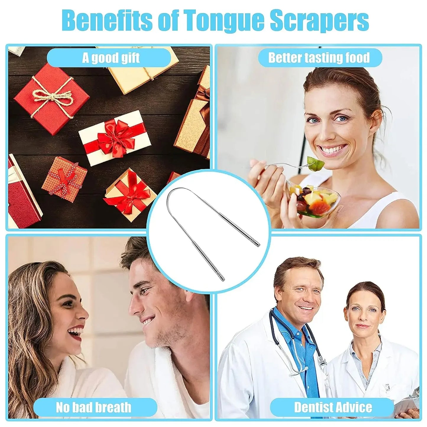 The Oral Club Stainless Steel Tongue Scraper