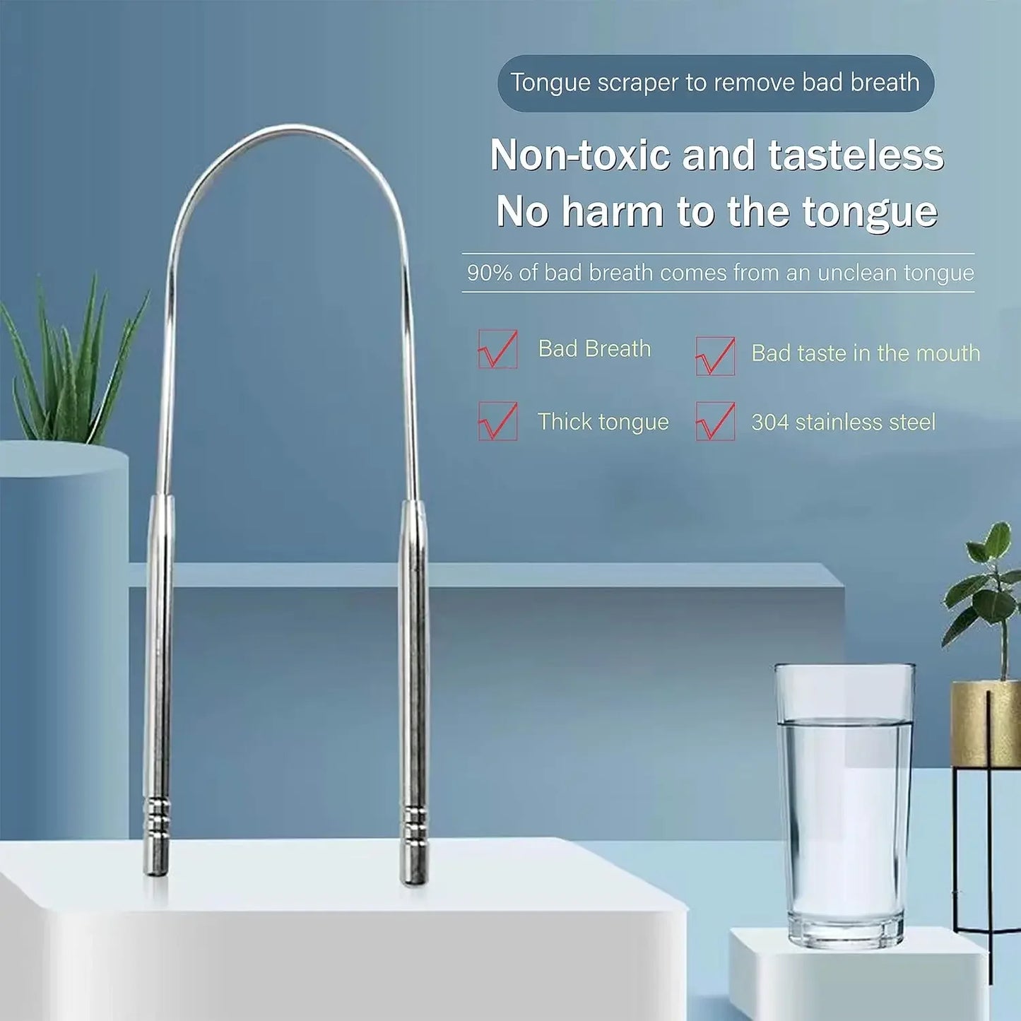 The Oral Club Stainless Steel Tongue Scraper